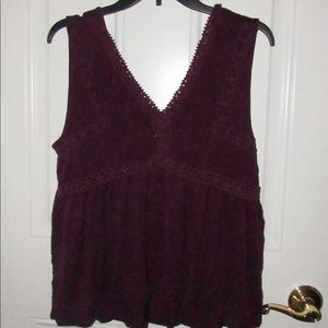 Purple lace tank top